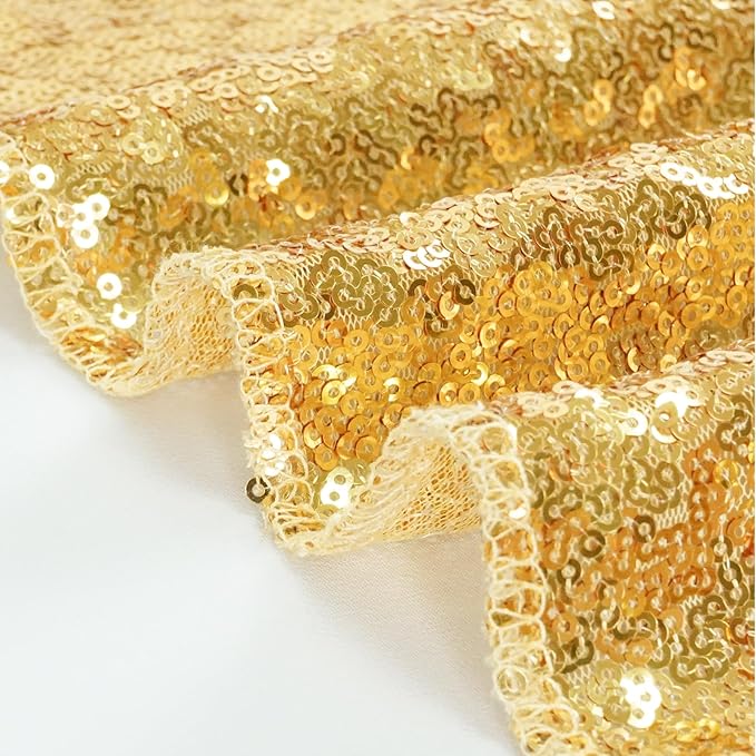 Eternal Beauty Gold Sequin Backdrop, 8x8 Ft Glitter Background Curtains for Mother's Day Shimmer Photography Party Wedding Birthday Back Drop Decor
