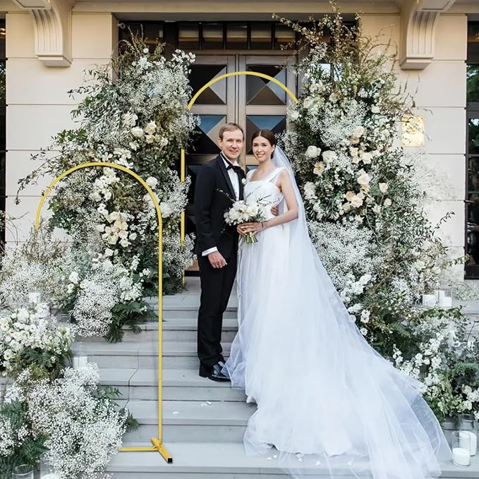 6 FT Metal Arch Backdrop Stand, Wedding Arch Frame for Parties, Birthday, Baby Shower, Graduation, Wedding, Bridal Shower, Arch Decoration of Garden, Floral, Balloon