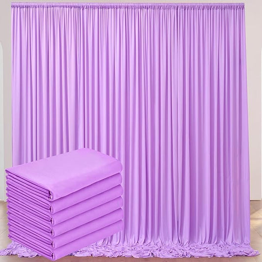30x10ft Lavender Backdrop Curtains for Parties, 6 Panels 5x10ft Wrinkle-Free Polyester Background Curtains for Wedding, Birthday, Baby Shower,Graduation, Decorations