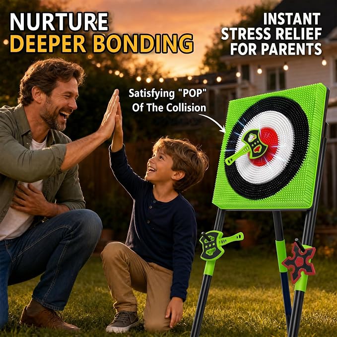 Axe Throwing Game for Backyard, Throwing Axe Set with Axe Throwing Target, Ax Throwing Game for Indoor Outdoor Lawn Party Game