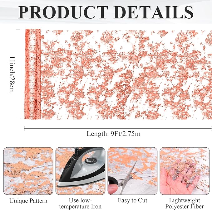 12 Pack Metallic Rose Gold Table Runner, 11 x 108 Inches Sequin Table Runners, Mesh Decorations Glitter Table Runner for Party Wedding Birthday Bridal Shower Event Christmas Decorations