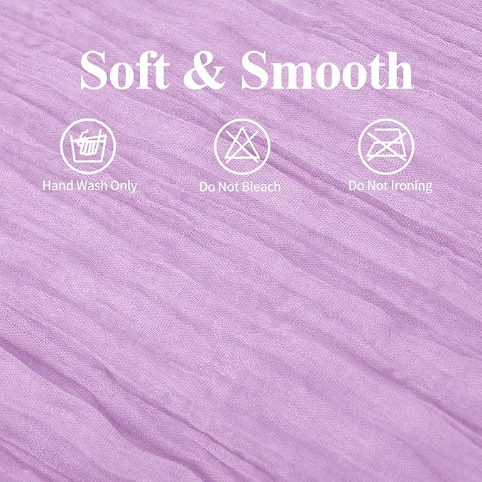 8 Pack 10Ft Cheesecloth Table Runner Lavender, 20 x 120 Inch Rustic Gauze Boho Cheese Cloth Table Runners Wedding Long Table Runner for Wedding Party Bridal Shower Table Decoration