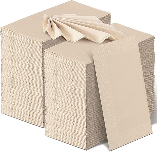 WILLBOND 800 Count Disposable Paper Napkins Bulk Bamboo Paper Towels Disposable Hand Towels for Bathroom Eco Unbleached Brown Dinner Napkins