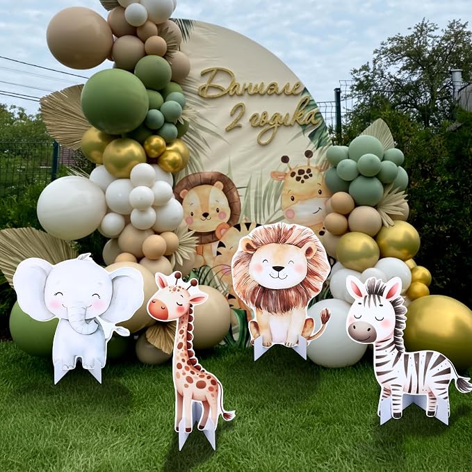 Gemscream 4 Pcs Large Jungle Vbs Animals Decorations 23.6 Inch Safari Birthday Decorations Jungle Animals Cutouts Backdrop Booth Props Party Supplies for Vbs Wildlife Theme Birthday Party Decor
