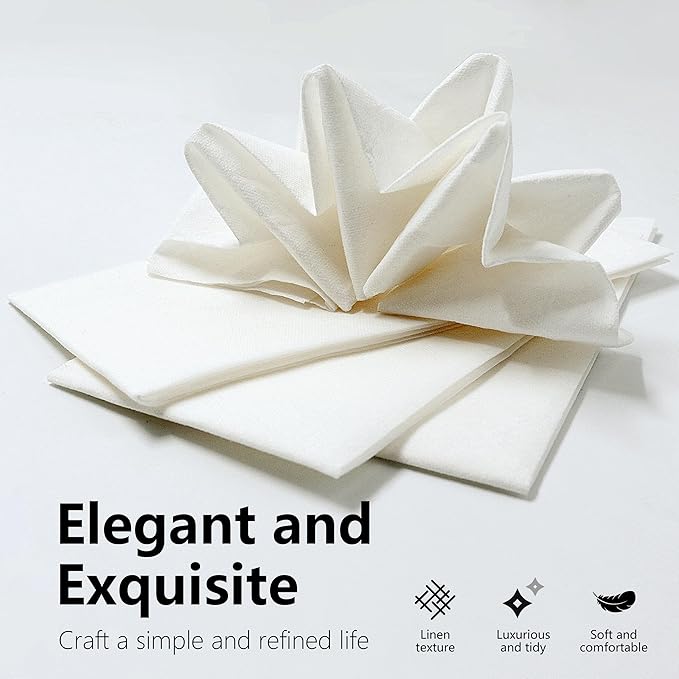 200 Pack Gzfunteng Linen-Like napkins disposable Red and White, 12" × 17" Paper Napkins, Durable and Absorbent Guest Hand Towels for Bathroom, Kitchen, Powder Room or Event