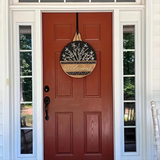 3D Welcome Sign for Front Door (Brown & Black)