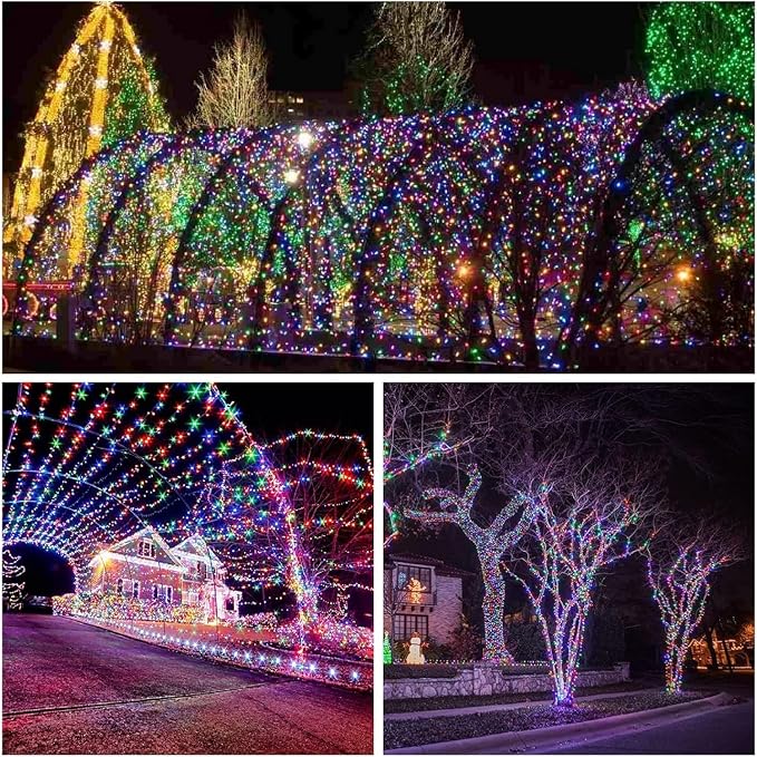 Extra-Long 144FT Solar String Lights for Outside, 2 Pack 400LED Solar Fairy Lights Outdoor Waterproof, Copper Wire with 8 Modes Solar Twinkle Lights for Tree Garden Party Patio Xmas Decor (Multicolor)