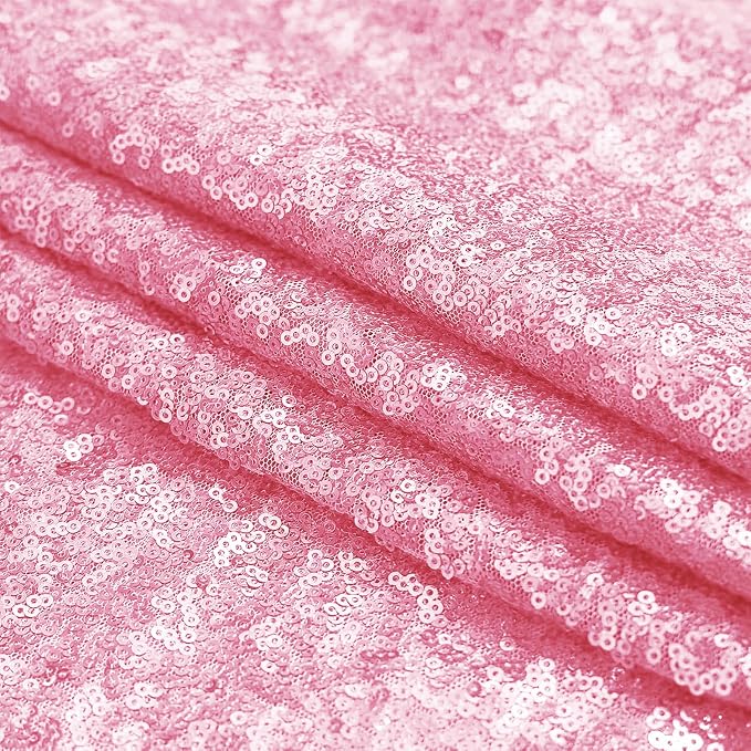 Sugargirl Matte Pink Sequin Backdrop Curtain 2 Panels 2FTx8FT Glitter Pink Background Drapes Sparkle Photography Backdrop for Party Wedding Birthday Wall Decoration