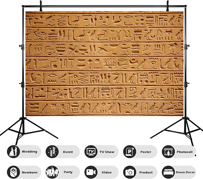 Egypt Hieroglyphs Background Ancient Egyptians Civilization Photography Backdrop Egyptian Art Photos Archaeology History Culture Background Mural Travel Backdrop Portraits Studio Decor 6x4ft