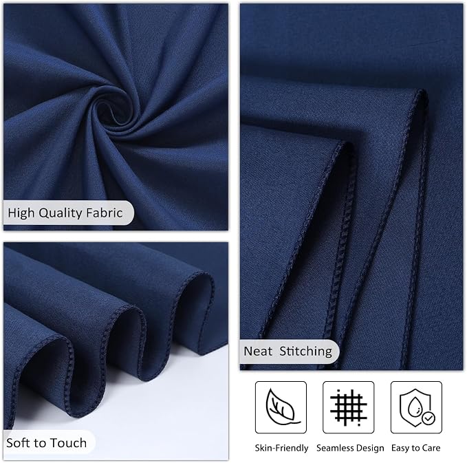 8 Pack Navy Blue Round Tablecloth 90 Inch Blue Table Cloth Stain and Wrinkle Resistant Round Navy Tablecloths Reusable and Washable Polyester Fabric Table Covers for Buffet Wedding Party and Banquet
