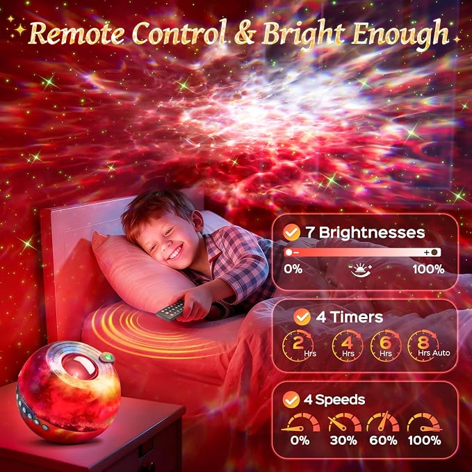 Galaxy Projector for Bedroom Galaxy Projector Night Light Projector, 15-Color Galaxy Light Projector Star Projector for Bedroom, Remote 15 White Noise Sound Machine with Light Ceiling Projector Gifts