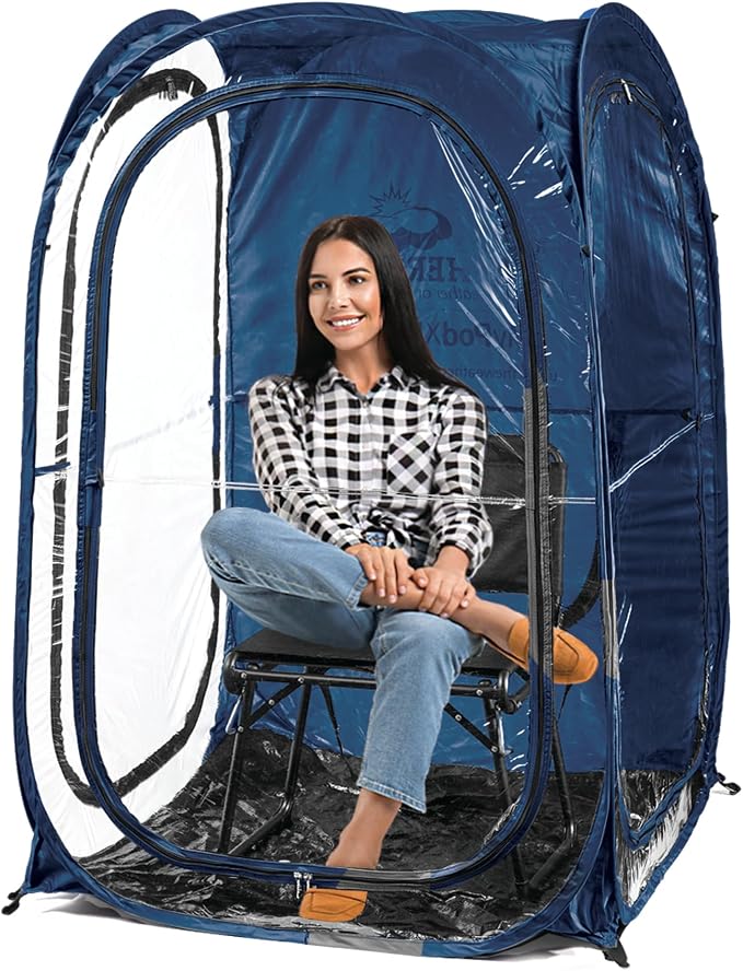 WeatherPod® Pop-Up Sports Tent 1-2 Person – Instant Setup MyPod™ Original Shark Tank All-Weather Shelter for Outdoor Sports, Rain, Wind & Cold