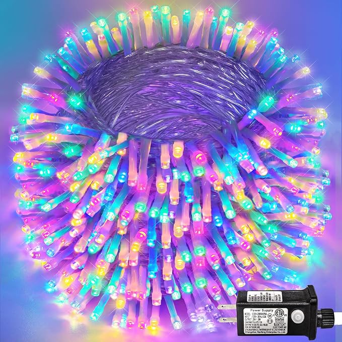 800 LED Easter String Lights 8 Modes Clear Wire 262ft String Lights Outdoor Waterproof, Plug in Twinkle Fairy Light for Bedroom Wedding Party Christmas Tree Decorations, Pastel Multicolor