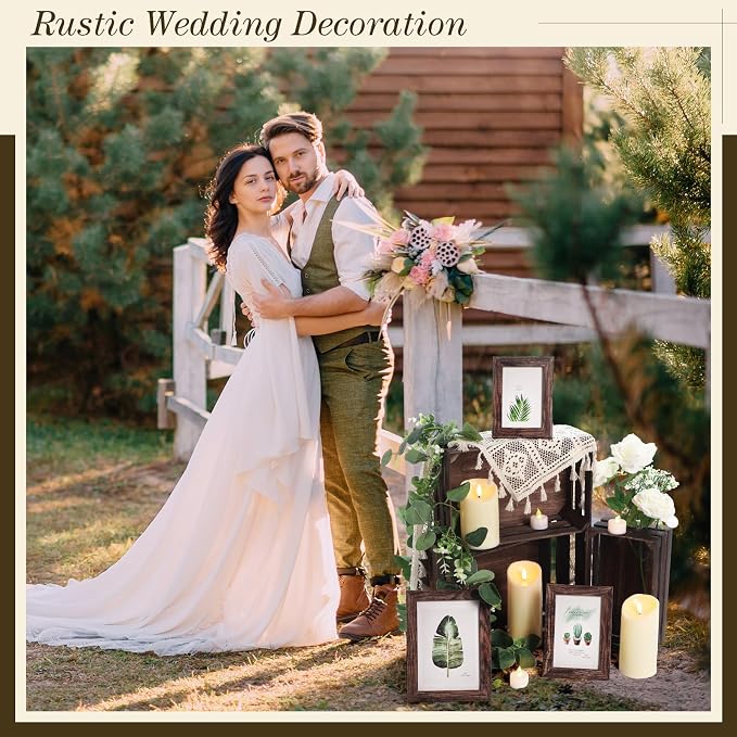 Yuntau 11 Pcs Rustic Nesting Wedding Decoration Farmhouse Wood Crates for Display Decorative Storage Baskets for Bridal Shower Birthday Party Centerpiece(Brown)
