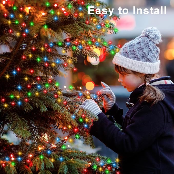 66Ft 200LED Battery Christmas Lights Color Changing String Lights for Home | Green Wire,Remote, Timer, 12 Lighting Modes,Waterproof,Fairy Lights for Bedroom Wreath Wedding Christmas Decor