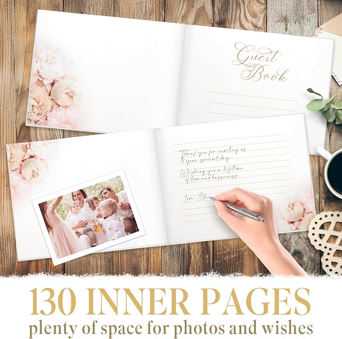 Wedding Guestbook 128 Pages, Guestbook Hardcover, with Additional Letters Mr & Mrs. Guestbooks, Guestbook for Wedding, Guestbook for Wedding, Receptionbooks, Guestbook Wedding Reception.