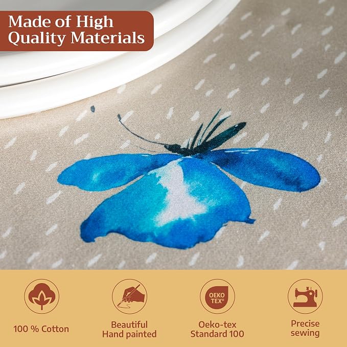 Maison d' Hermine Table Cloth Rectangle Table 100% Cotton 60 x 108 Inches Tablecloth Reusable Decorative for Dining Kitchen Room Farmhouse Party Home Hotel Restaurant Spring Summer- Jardin D'Ete - Fog
