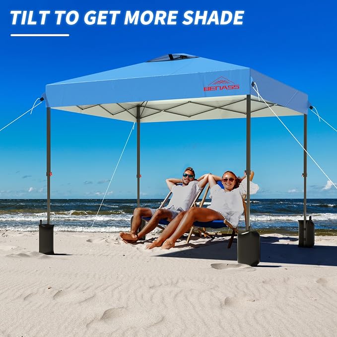 10x10 Pop Up Canopy, Easy Up Canopy Tent, Heavy Duty Tents for Parties, One Person Easy Set Up Event Tent, Turquoise
