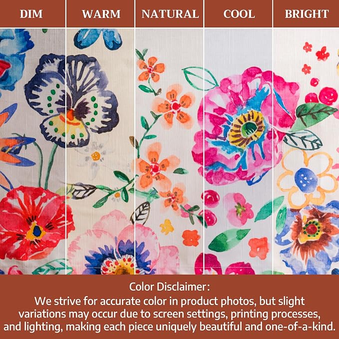 Maison d' Hermine Table Cloth Rectangle Table 100% Cotton 70 x 120 Inches Tablecloth Reusable Decorative for Dining Kitchen Room Farmhouse Party Home Hotel Spring Summer - Happy Florals - High Summer