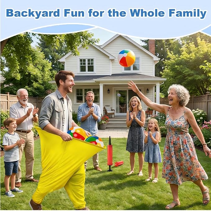 Granny Pants Yard Game Set, Granny Pants Family Outdoor Party Games, Oversized Pants with Bouncy Balls and Electric Air Pump, Outdoor Tossing Games for Adult Yard Game Birthday Party Family Reunion