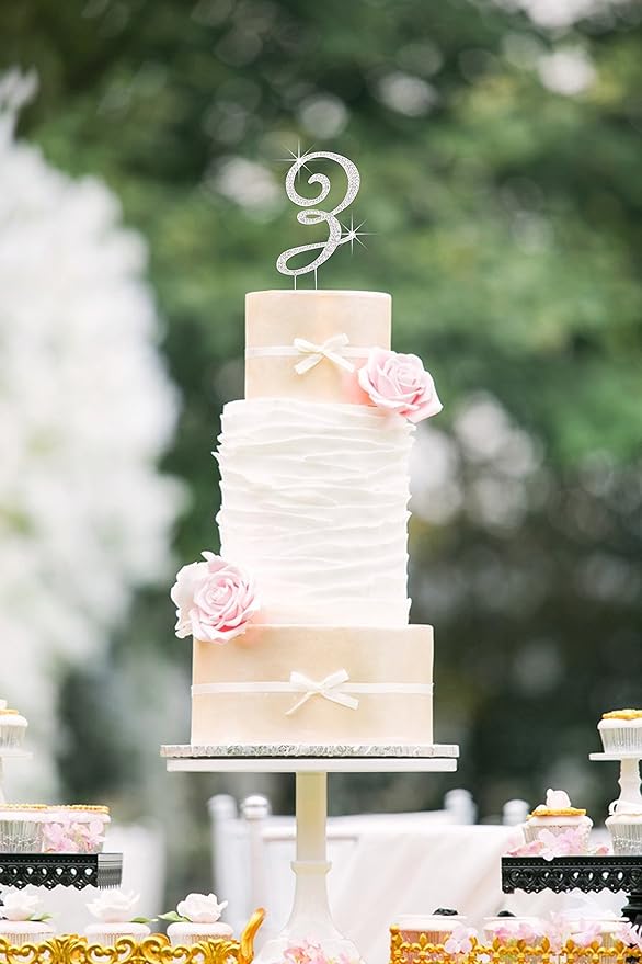 LOVENJOY Gift-Boxed Rhinestone Monogram Cake Topper Letter Z Silver