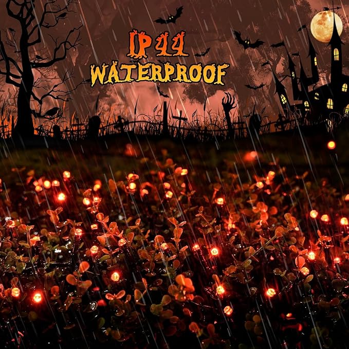 JMEXSUSS 250 LED Orange Lights for Halloween, 91.5ft Halloween Lights Indoor Outdoor Waterproof with 8 Modes, Connectable Orange String Lights for Yard Patio Party Holiday Decorations (Pack of 2)