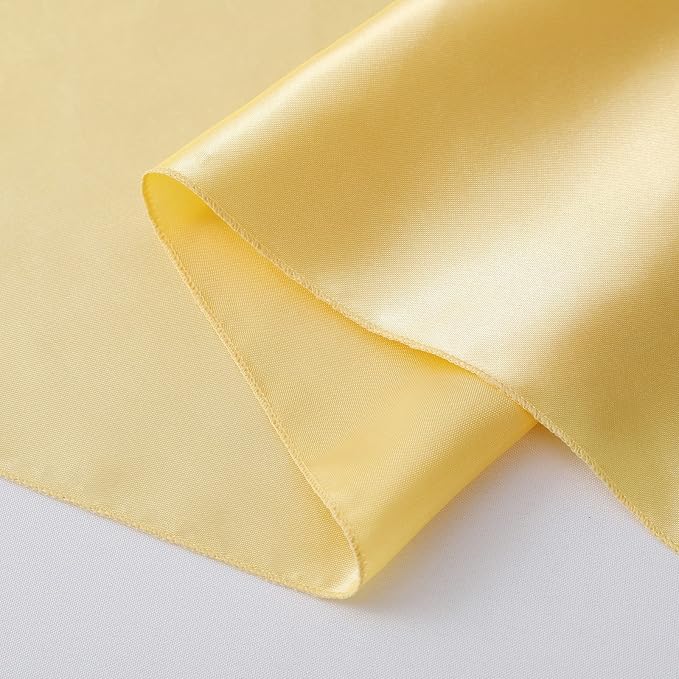 Horbaunal 2 Pack Light Gold Satin Table Runner 12 x 108 Inch, Smooth Table Runners for Wedding Banquets Birthday Party