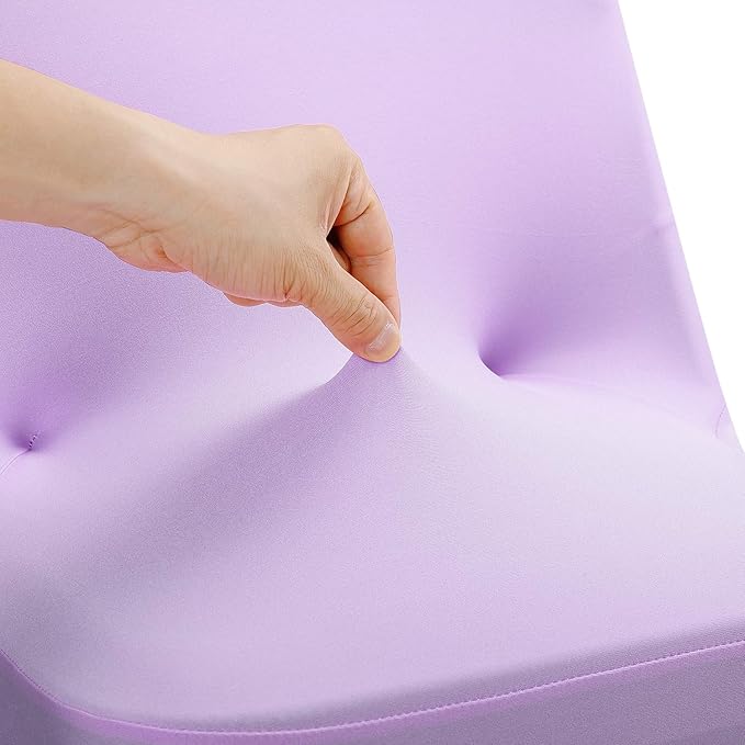 Peomeise Stretch Spandex Folding Chair Cover for Wedding Party Dining Banquet Event (Lavender,25pcs)