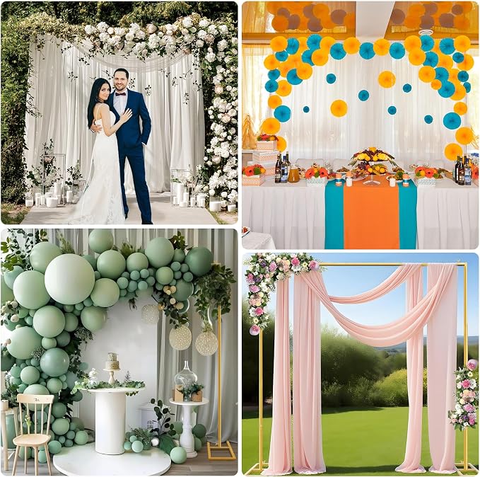 Wedding Arch Backdrop Stand Square 6.6FTx6.6FT Gold Metal Balloon Arch Stand Garden Arbor Backdrop Frame for Wedding Birthday Party Baby Shower Photo Booth Background Decoration