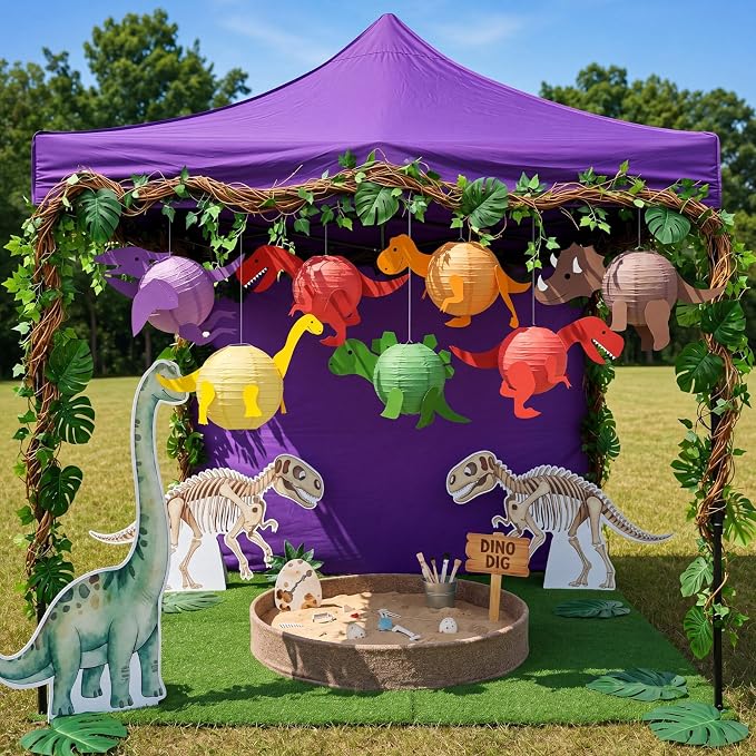 Baquler 12 Pcs Dinosaur Themed Paper Lanterns 8 Inch Dinosaur Birthday Party Decorations Dinosaurs Classroom Decor Party Supplies Baby Shower Favors Props for Home Parties Outdoor Hanging Decorations