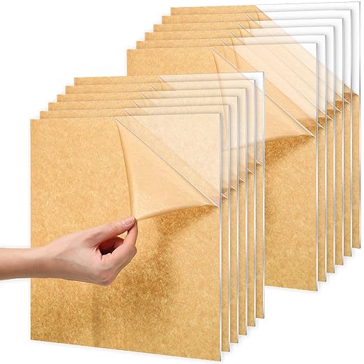 12 Pcs 12 x 12 Inch Clear Acrylic Sheet 1/8 inch Thick Transparent Square Panel Acrylic Board with Protective Paper for Engraving for Sign Photo Frame Craft DIY Display Projects