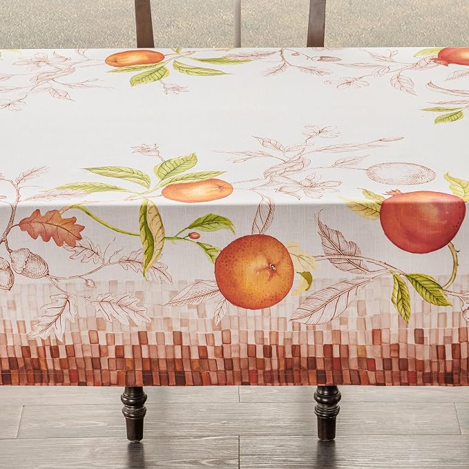 Maison d'Hermine Table Cloth Rectangle Table 100% Cotton 60 x 120 Inches Tablecloth Reusable Decorative Everyday Use for Dining Room, Farmhouse, Home, Party, Festive & Wedding - Vintage Harvest
