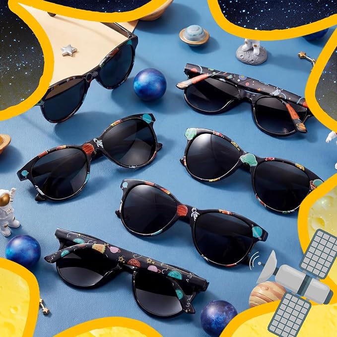 Tellegloww 24 Pcs Space Party Favors Galaxy 12 Glasses Star Astronaut Glasses 12 Galaxy Stress Ball Outer Space Themed Classroom Back to School Party Decoration Birthday Supplies for Gift Bag Fillers