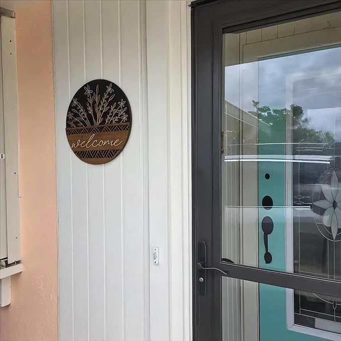 3D Welcome Sign for Front Door (Brown & Black)