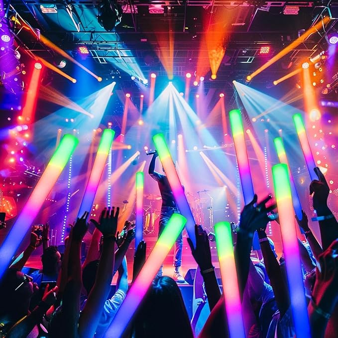 216-Pack Foam Sticks Bulk – Our Premium LED Foam Light Up Sticks Are Perfect as Wedding Glow Sticks for Reception, Parties, and Club Events! Ideal as Light-Up Party Favors, Reception Supplies.