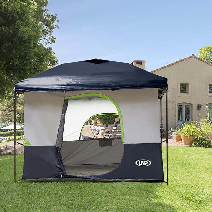 UNP Canopy Inner Tent, Camping Cube Tents for Pop Up Camping Canopy Tent, Compatible with 10' Wide Canopies Tents (No Top & Frame) (Dark Blue)