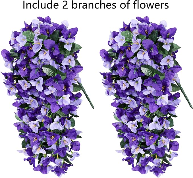 Faux Bougainvillea Artificial Flowers Plants for Outdoor Outside Decoration, 2pcs Fake Flowers Silk Long Trailing Vines UV Resistant Realistic Faux Flowers for Front Door Porch Planter Urn Yard, Mix
