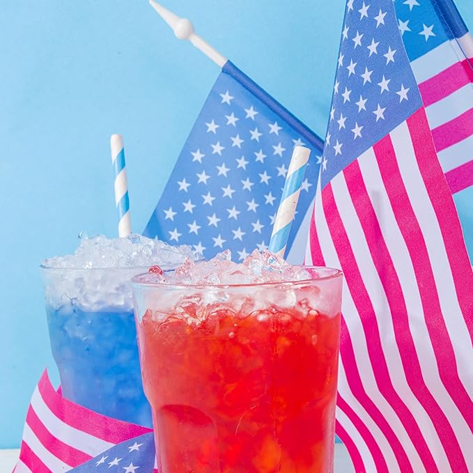 PakTalk [100 Pack] Paper Straws, 10 Assorted Bright Rainbow Striped Drinking Straws for Juice Cocktails Smoothies Cake Pop Sticks Birthday Wedding Christmas Party Decoration(0.24" x 8.27", 10 Colors)