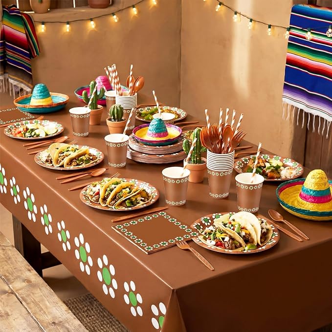 Vesici 452 Pcs Cielito Lindo Party Decoration Platos De Barro Mexicanos Mexican Plates Fiesta Tablecloth Talavera Paper Napkins Clay Cups Tableware Set for Cinco De Mayo Baby Shower Wedding, Serve 50