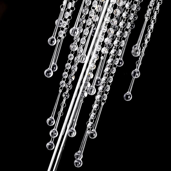 Silver Vases Wedding Centerpieces for Tables - 29.6" Tall Flower Vase with Chandelier Crystal, Centerpiece Table Decorations, Metal Flower Stand for Wedding, Reception, Party, Events, Home, 2 Pcs