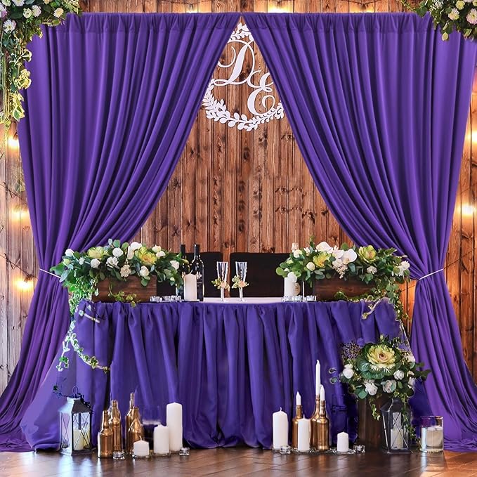 10x8 ft Wrinkle Free Purple Backdrop Curtains for Parties, Tihck Fabric Backdrop Drapes for Mermaid Birthday Wedding Photography Background Baby Shower Home Decor