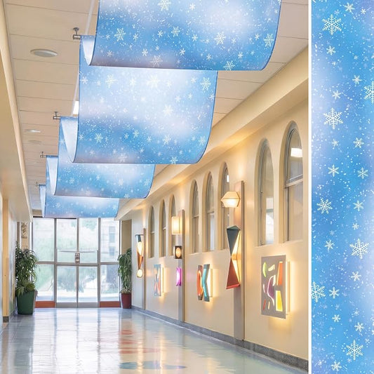 Feifeiya 3 Pcs 36 ft Frozen Party Celling Decor Winter Snowflakes Celling Banner Glittery Snowflakes Hanging Ornament for Frozen Winter Party Decorations Birthday Christmas Decor