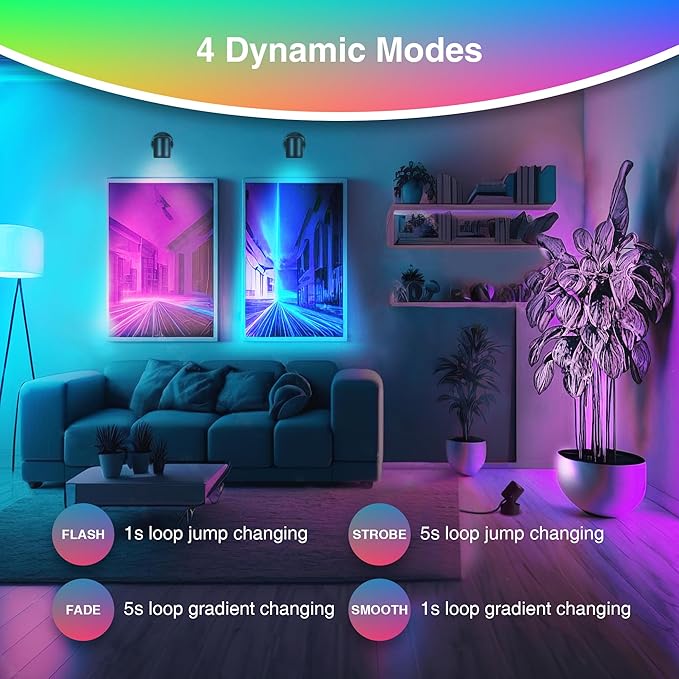 URTOM 6W RGBW Up Lights Indoor Christmas Spotlight Indoor LED Color Changing Uplighting Indoor with Remote 120V Spot Lights Indoor Plug in Floor Spotlight Indoor for Plant Picture Party, 4 Pack