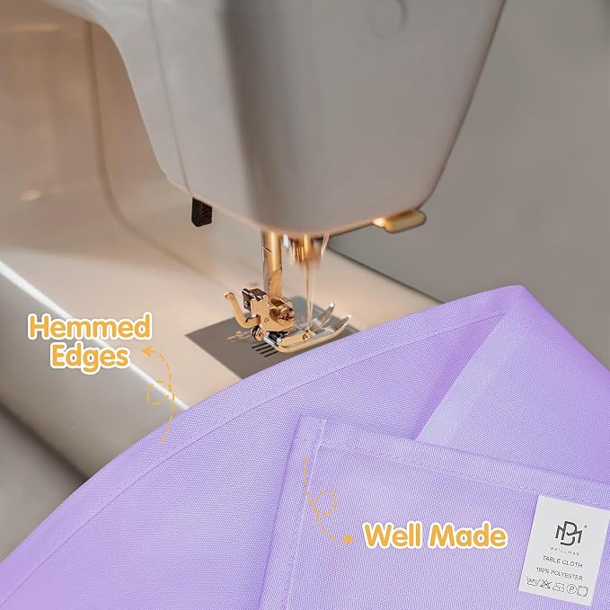 BRILLMAX 4 Pack Lavender Tablecloths 90 x 156 Inch for 8ft Rectangle Tables - 150 GSM Polyester Fabric, Floor Length Drop, Water, Stain & Wrinkle Resistant Cloth Cover for Wedding Reception Banquet
