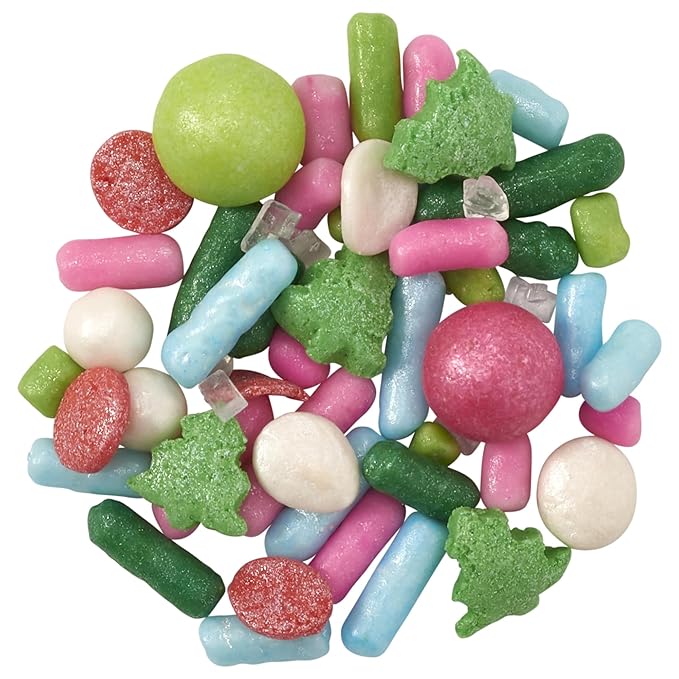 DECOPAC Merry & Bright Deluxe Fusion Mix Candy Sprinkles, 26oz, Fancy Christmas Sprinkles, Edible Festive Sprinkles For Celebration Cakes, Cupcakes, Cookies and Donuts, Multi