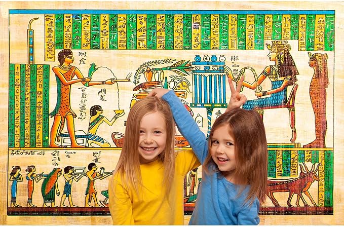 Old Egyptian Papyrus Backdrop Ancient Egyptian Mural Antique Hieroglyphs Photography Background Egypt History Painting Religion Culture Backdrops Portrait Photo Booth Studio Props Vinyl 15x8ft