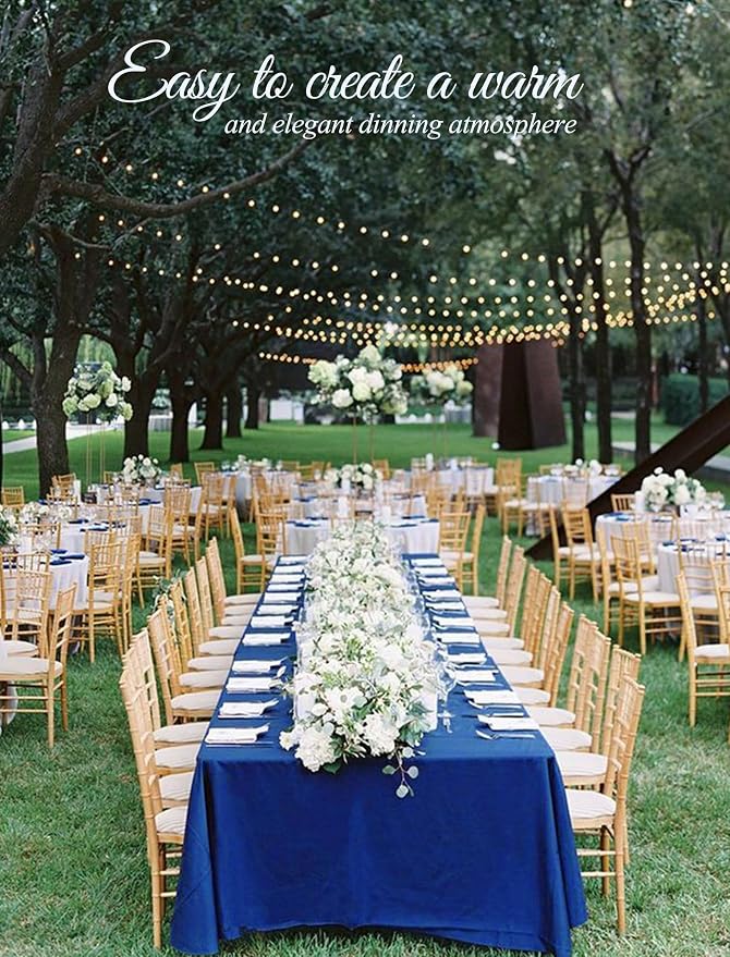 Pesonlook 12 Pack Rectangle Polyester Tablecloth-60 x 102 Inch Royal Blue Rectangle Tablecloth for 6 Ft Rectangle Tables,Washable Fabric Table Cover for Wedding/Buffet Party/Dining Table/Events