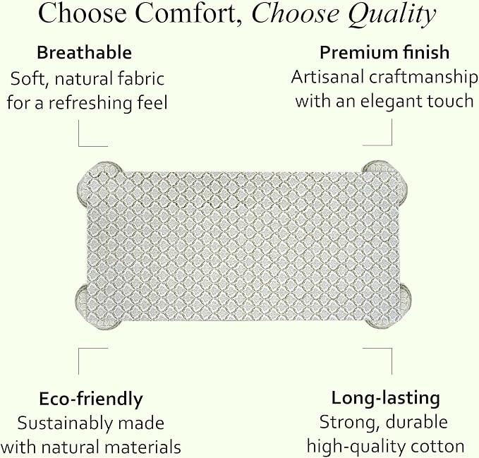 CPC Fern Regal Tablecloth 100% Cotton 70x108 Inch Indian Block Print Rectangle Table Cover, Table Cloth for Gifting in Weddings, Halloween, Fall, Christmas, Thanksgiving