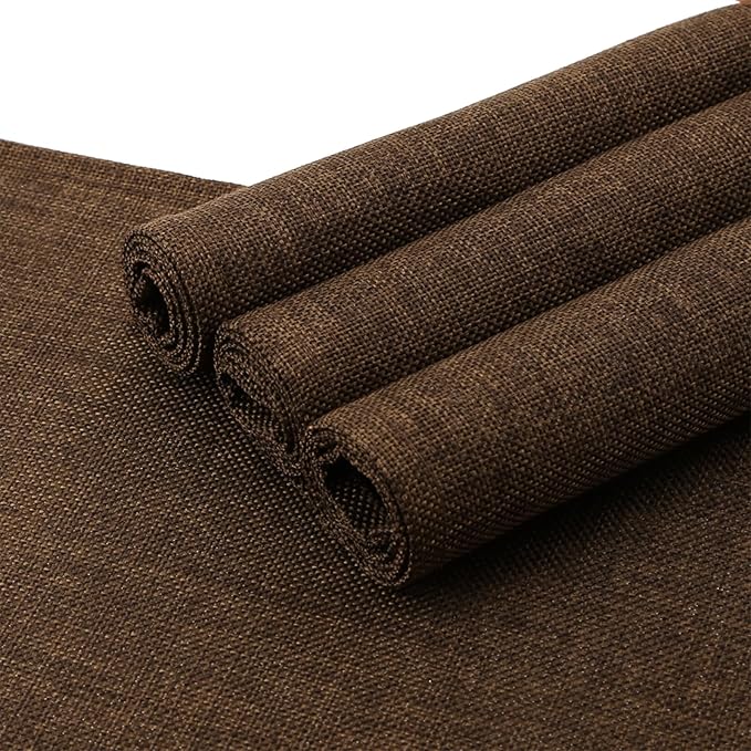 BALCONY & FALCON Faux Linen Placemats Set of 4 Washable Place Mats Heat Resistant Table Mats for Restaurant Dining Christmas Thanksgiving Party Indoor Outdoor （Brown, 17.7x11.8 in, 4PCS