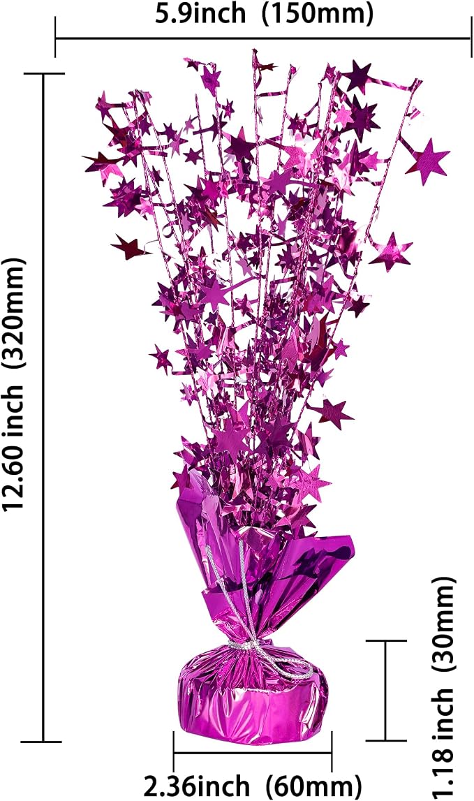 Gyufise 6 Pack Metallic Foil Spray Centerpiece Star Table Decoration Burst Table Centerpieces Table Decor for Birthday Wedding Anniversary Graduation Holiday Party Supplies Rose Red